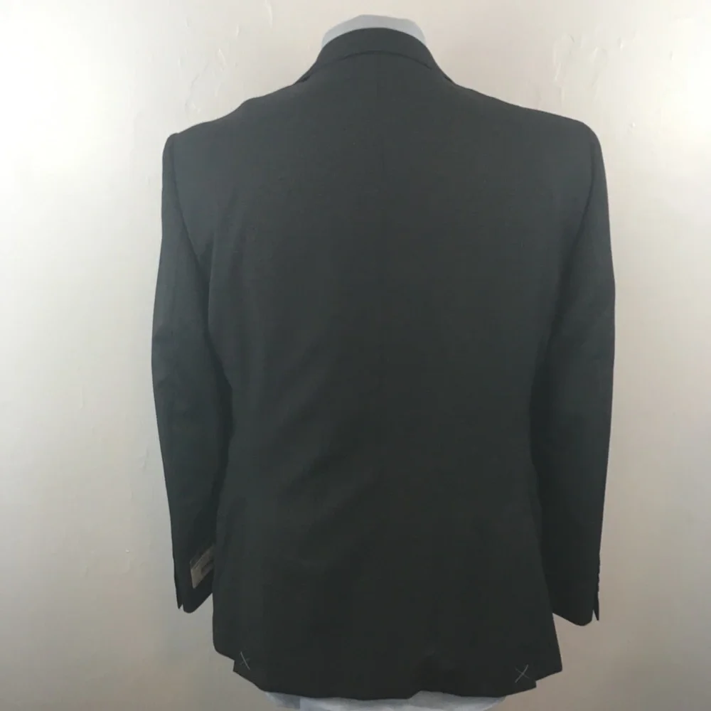 Dkny 42s mens suit gray stripes slim fit 100% wool 2 buttons side vents ea0072